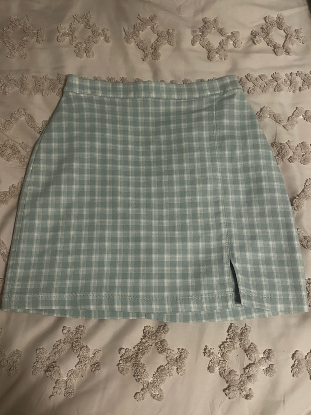 Hollister Mint Plaid Mini Skirt